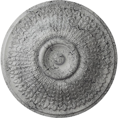 Ekena Millwork Modena Ceiling Medallion (Fits Canopies up to 5 1/4"), 23 1/2"OD x 3 1/2"P, Ultra Pure White Crackle CM23MOUWC